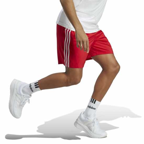 Adidas Essentials 3-Stripes Shorts Червено/Бяло Дамски къси панталони