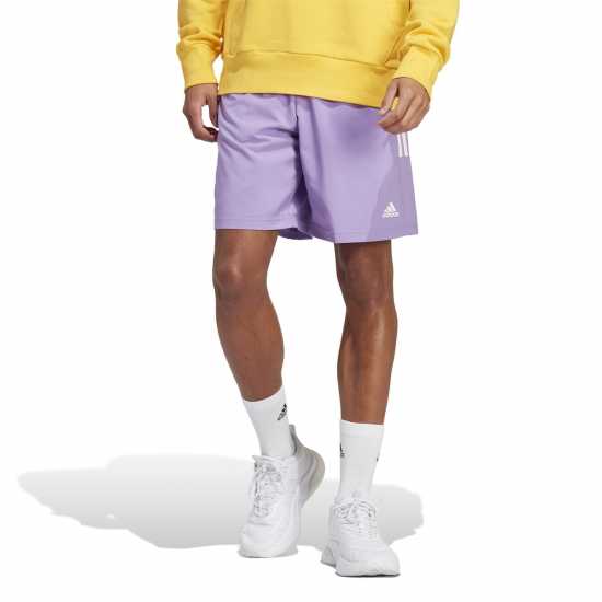 Adidas Мъжки Шорти 3-Stripes Shorts Mens Violet/White Мъжко облекло за едри хора