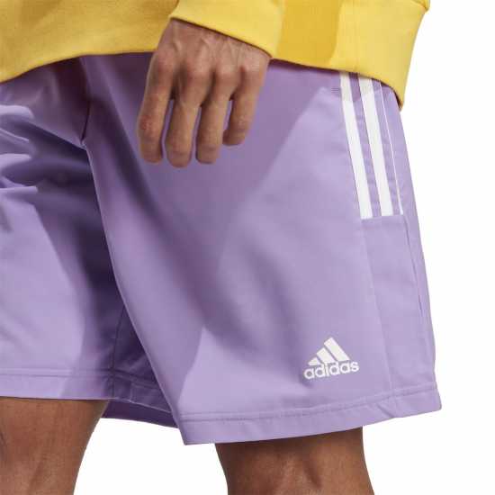 Adidas Мъжки Шорти 3-Stripes Shorts Mens Violet/White Мъжко облекло за едри хора
