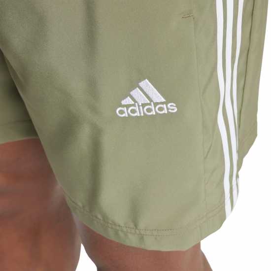 Adidas Мъжки Шорти 3-Stripes Shorts Mens Khaki/White Мъжко облекло за едри хора
