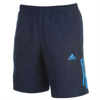 Sale Adidas Mens 3-Stripes Shorts Navy/SolarBlue Мъжко облекло за едри хора