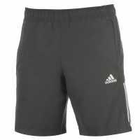Sale Adidas Mens 3-Stripes Shorts DarkOnix/White Мъжко облекло за едри хора