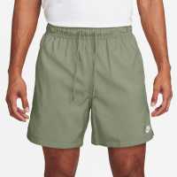 Nike Sportswear Essentials Men's Woven Flow Shorts Oil Green/White Мъжко облекло за едри хора