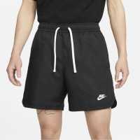 Nike Sportswear Sport Essentials Men's Woven Lined Flow Shorts Black/White Мъжко облекло за едри хора