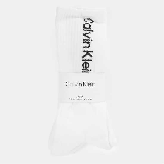 Calvin Klein Crew Socks 3-Pack Mens Бяло Мъжки чорапи