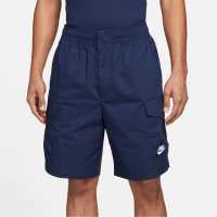 Nike Sportswear Sport Essentials Men's Woven Unlined Utility Shorts Navy/White Мъжко облекло за едри хора
