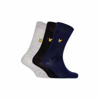 Lyle And Scott Men's Basic Crew Socks Сиво/Праскова/Черно 