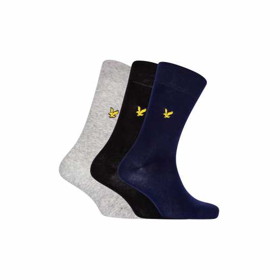 Lyle And Scott Men's Basic Crew Socks Сиво/Праскова/Черно 