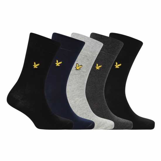Lyle And Scott Men's Core Crew Socks Черно/Праскова/Сиво 