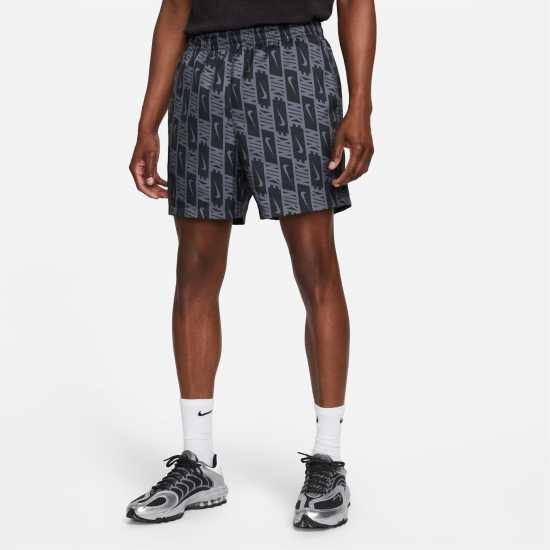 Nike Мъжки Шорти Woven Flow Shorts Mens Blck/Grey/White Мъжко облекло за едри хора