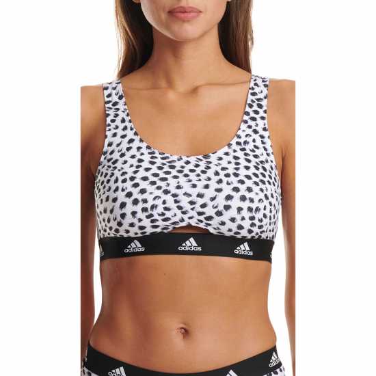 Дамско бельо Adidas Active Comfort Cotton Scoop Bralette Бяло и печат Adidas Active Comfort Cotton Scoop Bralette Бяло и печат Дамско бельо