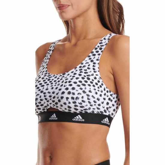 Дамско бельо Adidas Active Comfort Cotton Scoop Bralette Бяло и печат Adidas Active Comfort Cotton Scoop Bralette Бяло и печат Дамско бельо