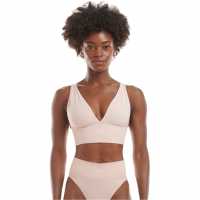 Adidas Sport Active Seamless Micro Stretch Long Line Plunge Bra Праскова млечина Дамско бельо