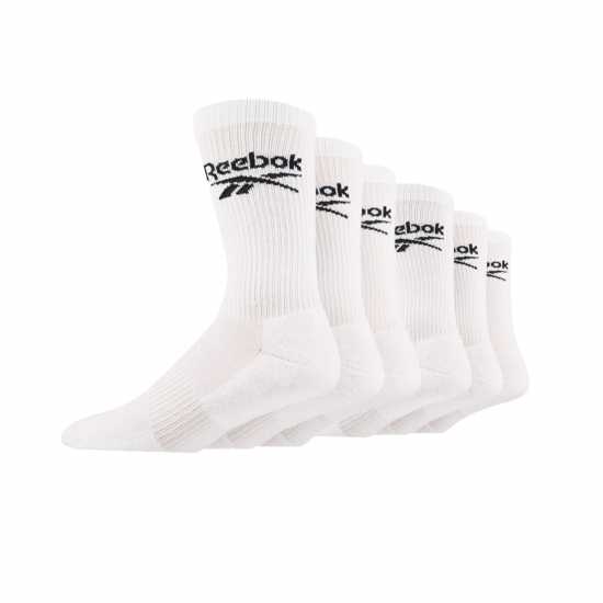 Reebok 6Pk Crew Sock Sn00 White Мъжки чорапи