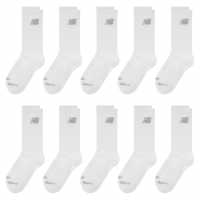 New Balance 10 Pack Cushioned Crew Socks Бяло 