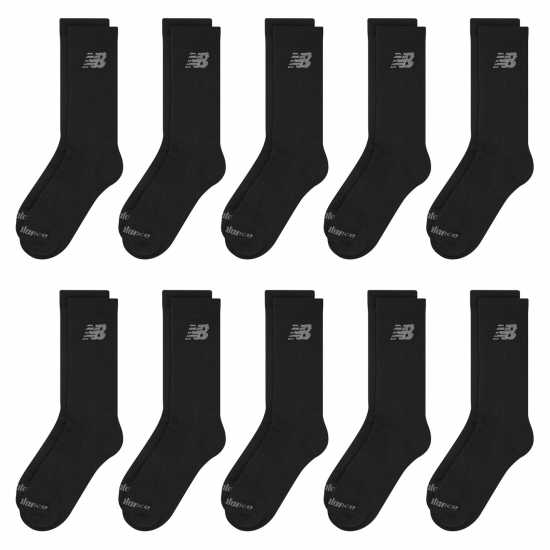 New Balance 10 Pack Cushioned Crew Socks Черно 