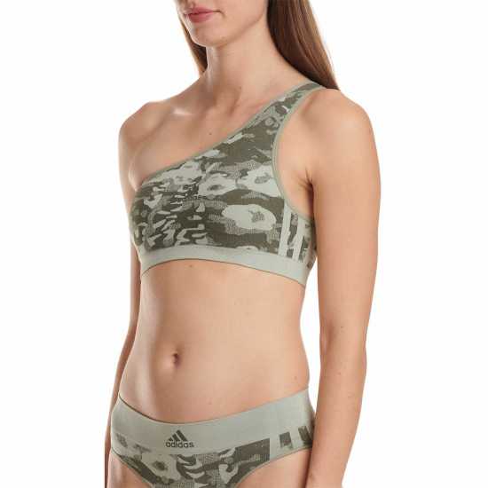 Дамско бельо Adidas 720 Degree Stretch Asymmetric Bra маслина и печат Adidas 720 Degree Stretch Asymmetric Bra маслина и печат Дамско бельо