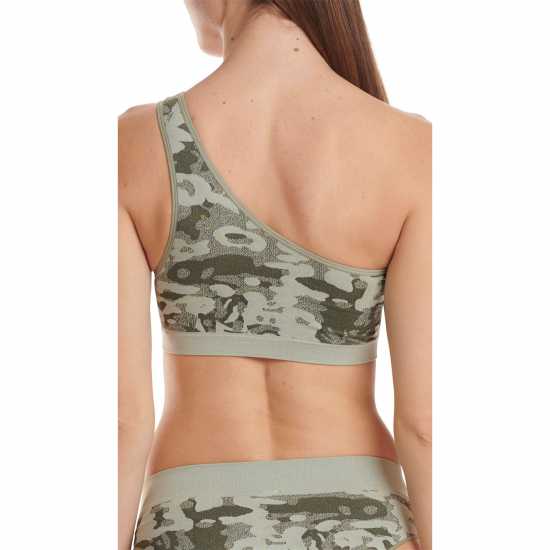 Дамско бельо Adidas 720 Degree Stretch Asymmetric Bra маслина и печат Adidas 720 Degree Stretch Asymmetric Bra маслина и печат Дамско бельо