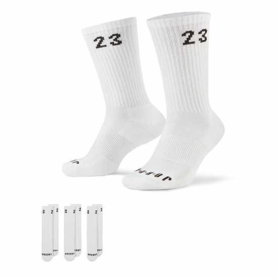 Мъжки чорапи Nike Air Jordan Essentials Crew Socks (3 Pairs) Бяло Nike Air Jordan Essentials Crew Socks (3 Pairs) Бяло Мъжки чорапи