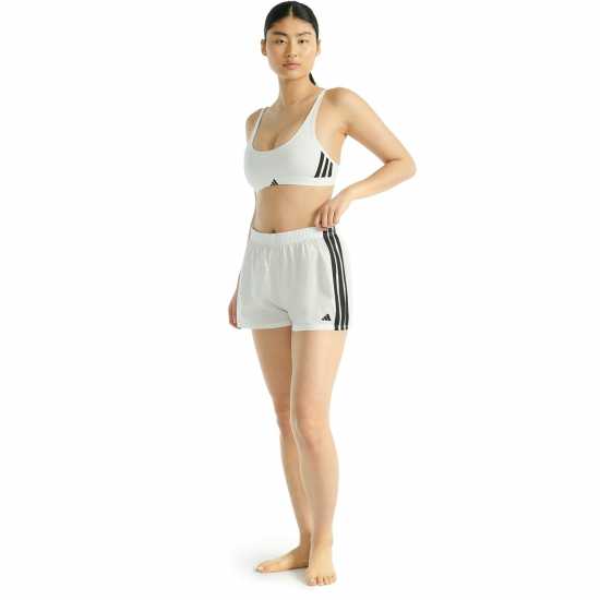 Adidas Active Essentials Cotton 3-Stripes Scoop Bralette White Adidas Active Essentials Cotton 3-Stripes Scoop Bralette White