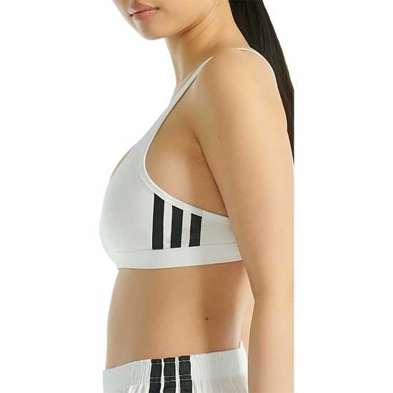 Adidas Active Essentials Cotton 3-Stripes Scoop Bralette White Adidas Active Essentials Cotton 3-Stripes Scoop Bralette White
