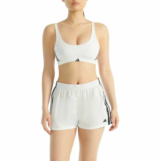 Adidas Active Essentials Cotton 3-Stripes Scoop Bralette White Adidas Active Essentials Cotton 3-Stripes Scoop Bralette White