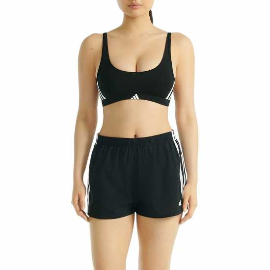 Adidas Active Essentials Cotton 3-Stripes Scoop Bralette Black Adidas Active Essentials Cotton 3-Stripes Scoop Bralette Black