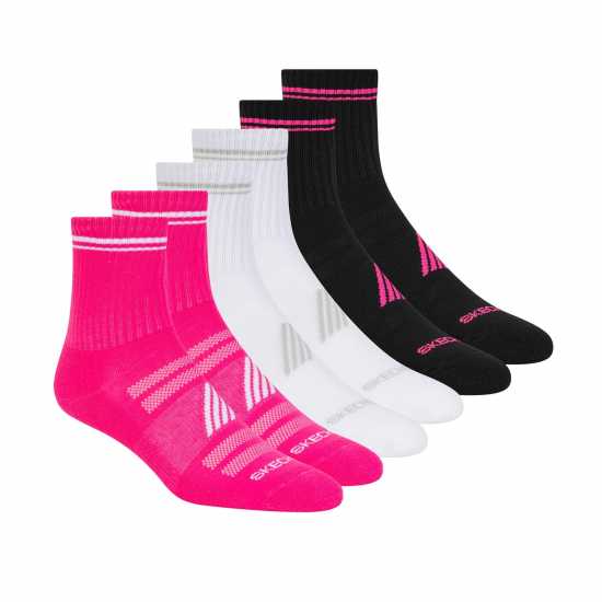 Skechers Crew Socks Розово/ Бяло 