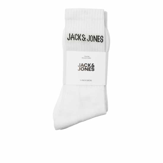 Jack And Jones Regen Mens 5-Pack Crew Socks Бяло Мъжки чорапи
