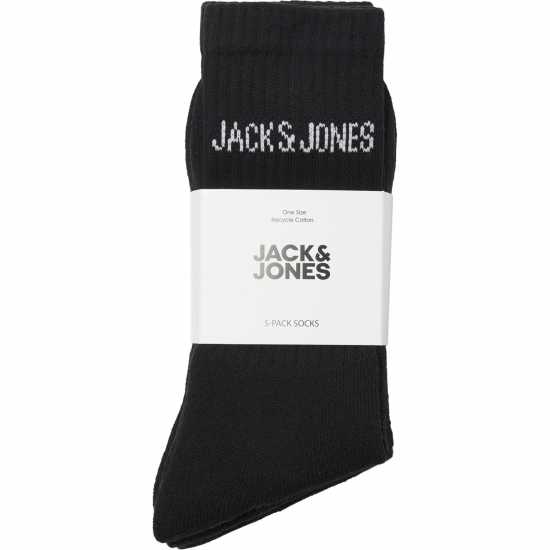 Jack And Jones Regen Mens 5-Pack Crew Socks Черно Мъжки чорапи