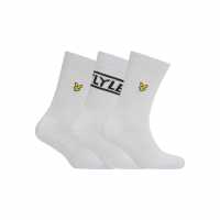 Lyle And Scott 3-Pack Logo Socks Бяло 