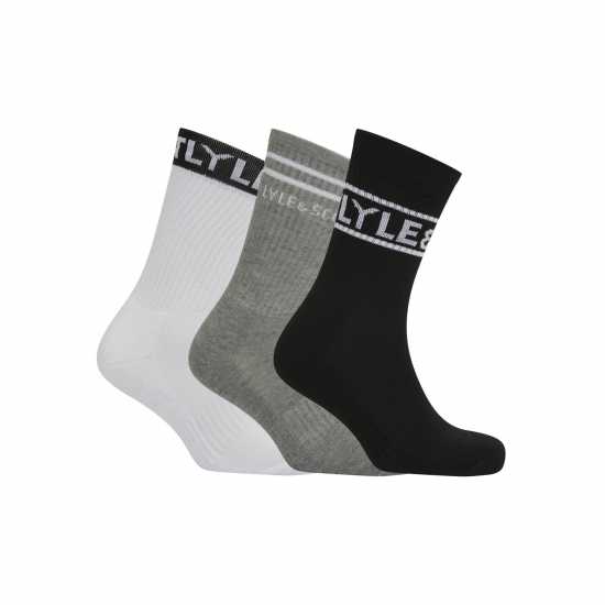 Lyle And Scott 3-Pack Logo Socks Черно/Бяло/Сиво 