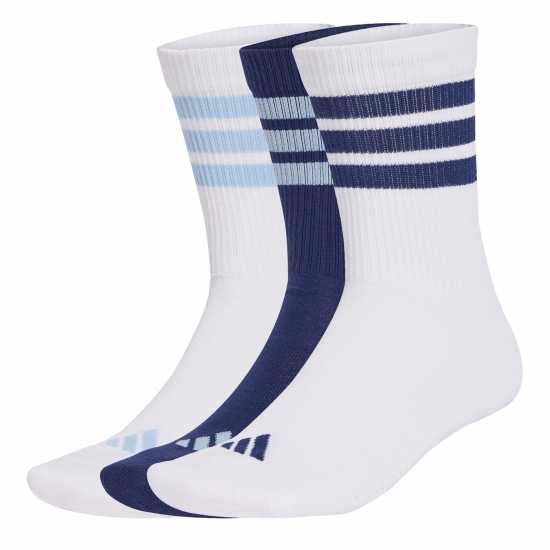 Мъжки чорапи Adidas 3-Pack Crew Socks Adults Blue/White 3S Adidas 3-Pack Crew Socks Adults Blue/White 3S Мъжки чорапи
