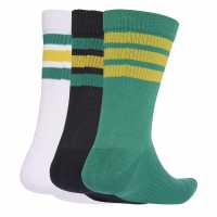 Adidas 3-Pack Crew Socks Adults Зелено/Жълто 3S Мъжки чорапи