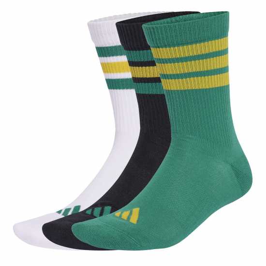 Adidas 3-Pack Crew Socks Adults Зелено/Жълто 3S Мъжки чорапи
