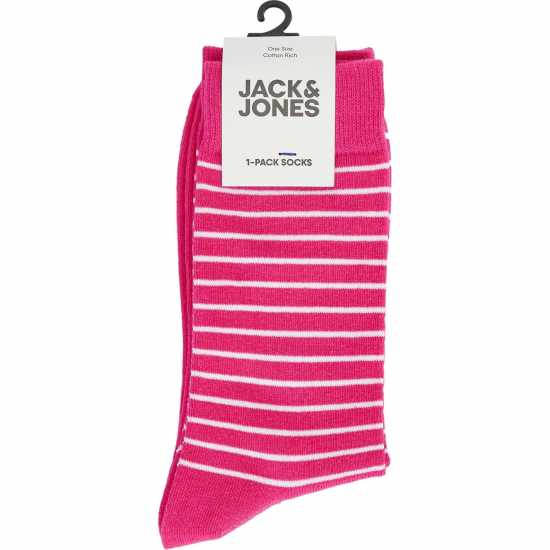 Jack And Jones Stripe Trainers Socks Розова Яро Jack and Jones Stripe Trainers Socks Розова Яро