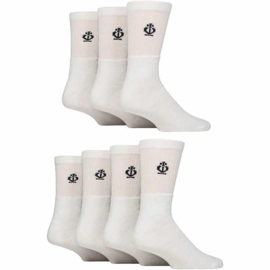 Jeff Banks Men's 7 Pack Sport Crew Socks White Jeff Banks Men's 7 Pack Sport Crew Socks White