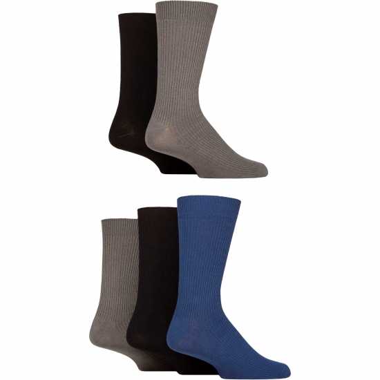 Jeff Banks Men's 5 Pack Ribbed Leisure Crew Socks Jeff Banks Men's 5 Pack Ribbed Leisure Crew Socks