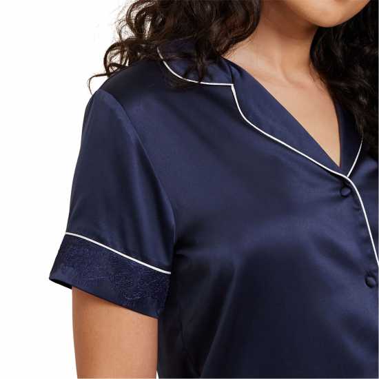 Chelsea Peers Women's Satin Lace Long-Sleeve Pyjama Sets  