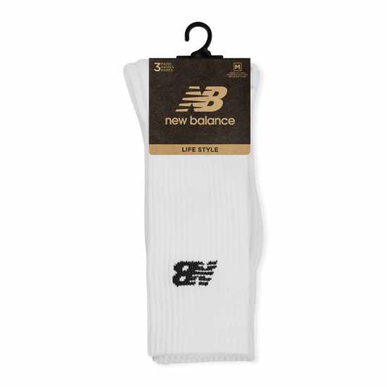 Мъжки чорапи New Balance Everyday Crew Socks 3-Pack Adults White New Balance Everyday Crew Socks 3-Pack Adults White Мъжки чорапи