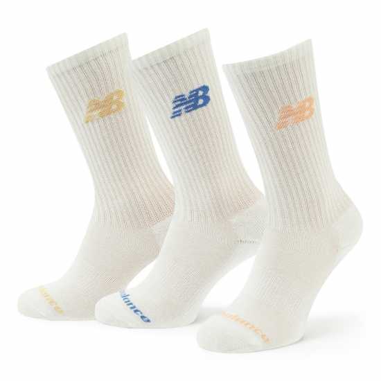 New Balance Everyday Crew Socks 3-Pack Adults Ecru 