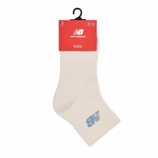 New Balance Everyday Crew Socks 3-Pack Adults White/Blu/Cream 
