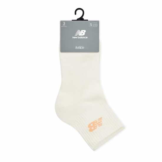 New Balance Everyday Ankle Socks 3-Pack Adults Ecru 
