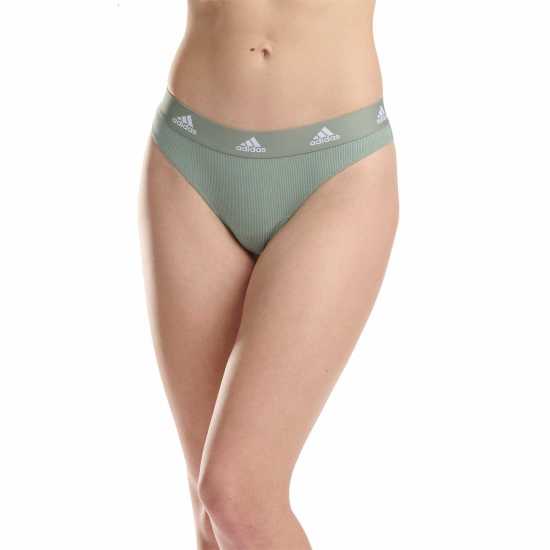 Adidas Active Flex Ribbed Thong Олива зелена Дамско бельо