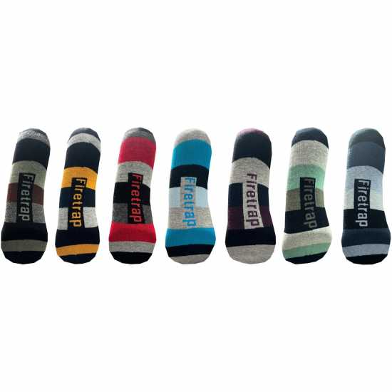 Firetrap Formal Socks 7 Pack Mens Смела полоса Мъжки чорапи