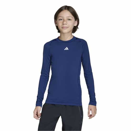 Adidas Детско Горнище Дълъг Ръкав Techfit Aeroready Long Sleeve Top Juniors Нави Син 