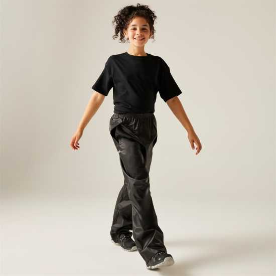 Regatta Kids Stormbreak Waterproof Overtrouser Black 