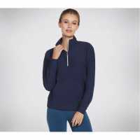 Skechers Goluxe Rib 1 4 Zip Fleece Womens Морска синьо Дамски полар