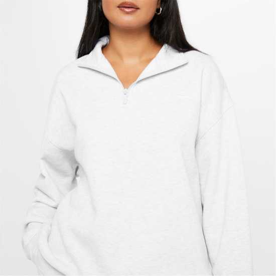 Slazenger Quarter Zip Sweatshirt Womens Ледено сиво марл Дамски полар