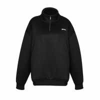 Slazenger Neck Quarter Zip Sweatshirt Womens Черно Дамски полар